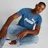 T-shirt blu da uomo con logo sul petto Puma Essentials, Abbigliamento Sport, SKU a722000214, Immagine 0